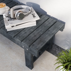 Bancă de Grădină cu 2 Locuri, Bancă de Exterior cu Șipci din Lemn de Molid, Stil Country, Perfectă pentru Terasă, Patio sau Curte, Greutate maximă 250 kg, 110x38x35 cm, Gri - Img 9