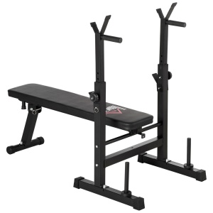 Bancă de Greutăți Pliabilă cu 8 Înălțimi Reglabile și Suport pentru Halteră, 140x73x98-122 cm, Negru