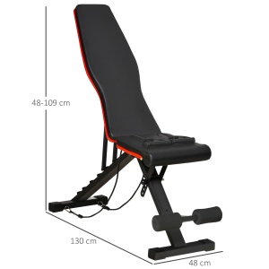 banca exercitii, inclinare reglabila, 130x48x48-109cm - Img 3
