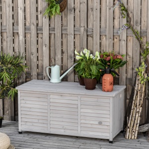 Banca Lemn Gri 127×56×60 cm – Cu Spatiu de Depozitare - Img 2