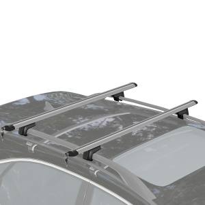 Bare transversale auto 135 cm, portbagaj blocabil cu 2 chei, compatibile cu șine laterale de 120 cm, argintie