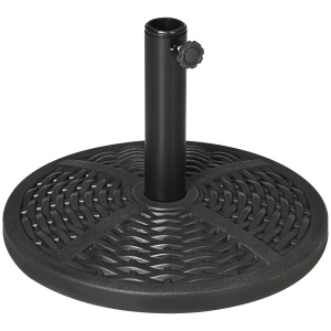 Baza de umbrela de gradina rotunda cu efect de ratan ø45cm, baza cu greutate de 9,5 kg, negru