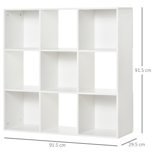 Biblioteca 9 Compartimente Cub Alb 91,5x29,5x91,5cm - Img 3