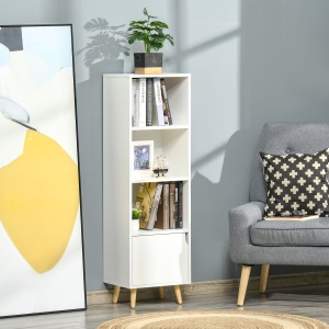 Biblioteca Alba – 40×30×129,5 cm cu Rafturi & Dulapior - Img 2