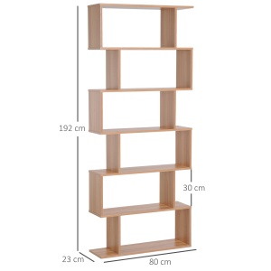 biblioteca cu 6 rafturi, design modern, 80x23x192cm - Img 3