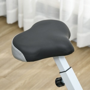 Bicicletă Fitness Pliabilă Magnetică cu 8 Niveluri de Rezistență, Ecran LCD, Șa Reglabilă, Suport pentru Tabletă, Roți, Senzor de Puls, din Oțel, Negru - Img 9
