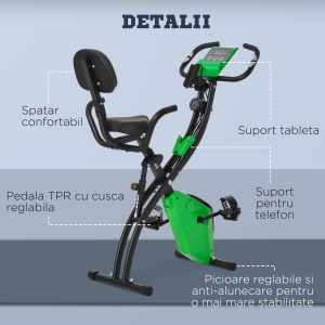 Bicicleta Pliabila 2 în 1 Rezistenta 8 Nivele Elastice pentru Brate - Img 9