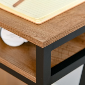 Birou pentru computer, Modern in Stil Industrial MDF, 120x60x76 cm, Maro - Img 8