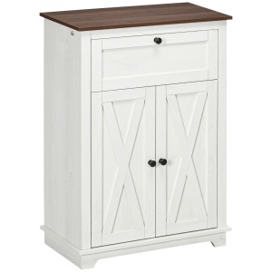 Bufet de depozitare cu multiple spații de depozitare, 2 uși cu raft reglabil, 1 sertar, 60L x 30Ad x 87,5Î cm - Img 1