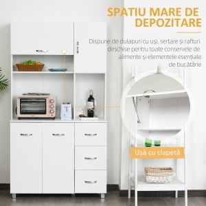 Bufet inaltat Bucatarie 100×39 cm – Rafturi, Sertare & Spatiu Microunde - Img 4