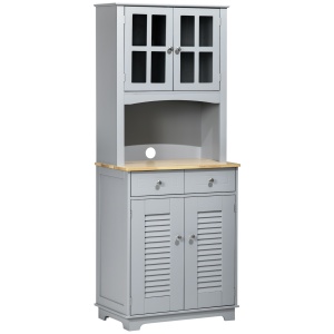 Bufet pentru Bucatarie, Mobilier din MDF, Dulap de Bucatarie in Stil Clasic, Gri, 68x39.5x170 cm - Img 1