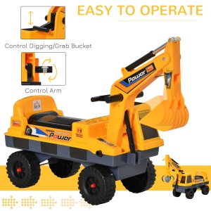 Buldozer Jucarie 2-in-1 – Excavator Galben cu Compartiment - Img 5