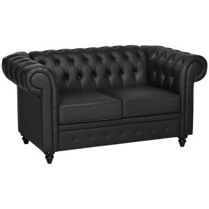 canapea cu doua locuri, piele sintetica,160x84x80 cm - Img 1