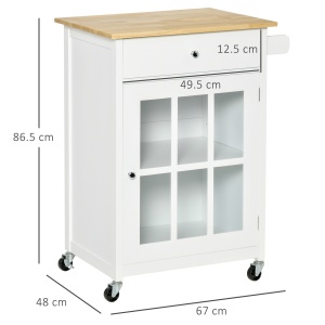 carucior de bucatarie, multifunctional, 67x48x86.5cm, alb - Img 3