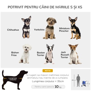 Carucior pentru Caini 75×45×97 cm cu suport pahar si cos - Img 7