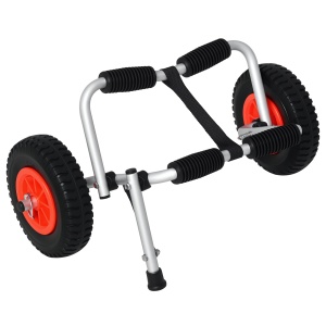Carucior Transport Caiac, Troler Carucior Transport Canoe Pliabil din Aluminiu cu Protectii Antiderapante