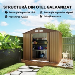 Casuta pentru Grădină pentru Ustensile din Lamieră de Oțel, 213x127x185cm - Img 4
