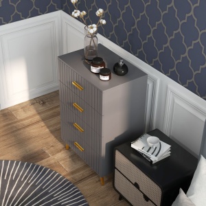 Comoda Moderna – 4 Sertare, 60×40×90 cm, Gri inchis - Img 7