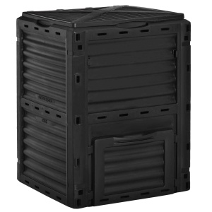 Compostor Gradina – 300L, Plastic Negru cu Capac Blocabil - Img 1