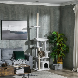 Copac pentru Pisici de Interior Turn de Joaca Centru de Activitati de Escaladare Turn de Zgariere Apartament Perne Inaltime Reglabilaaccesorii animale feline sala de gimnastica pisoi lounge mobila sufragerie - Img 2