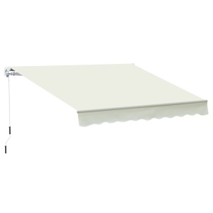Copertina pentru soare tip rulou cu manivela, din aluminiu si poliester, 295x245cm, alb - Img 1