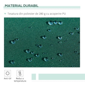 Copertină Retractabilă Manuală pentru Verandă, 3x2 m, Verde - Img 4