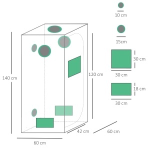 Cort Cultivare Hidroponica 60×60×140 cm – Grow Tent Compact - Img 3