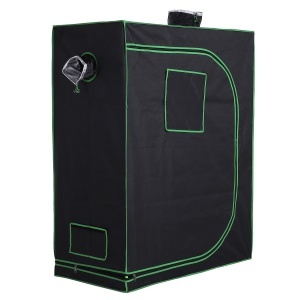 Cort Hidroponic pentru Cultivare din Oxford 600D cu 3 Prize de Aer Reglabile și Fereastră, 120x60x150 cm, Negru - Img 9