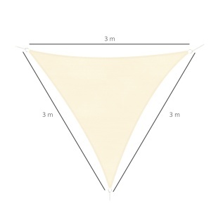 Cort Parasolar Triunghiular, Alb Crem, 3x3x3m - Img 3