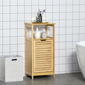 cos de rufe din bambus, 40x30x86.5 cm, lemn natural - Img 2