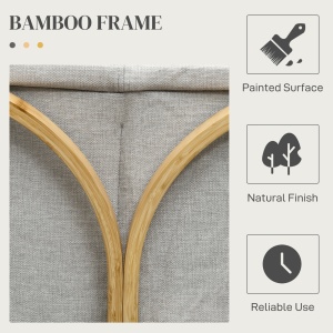 Coș de Rufe Dublu cu 2 Secțiuni, Coș de Rufe din Bambus cu Capac, 55x40x62 cm, Gri - Img 6