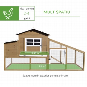 Cotet Gaini 200×80×105 cm – Cuibar, Zona Alergat & Tava Detasabila - Img 4