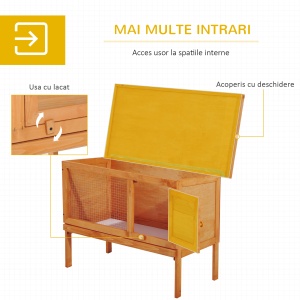 cusca exterior, pentru iepuri, din lemn, 90x45x65cm - Img 5