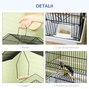 Cusca Pasari 50×41×63 cm – Cu Maner Transport & Tava Detasabila - Img 4