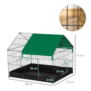 Cusca pentru Iepuri, Porcelusi de Guinea si Rozatoare, Cusca pentru Animale din Metal si Tesatura Oxford, 90x75x75cm - Img 3