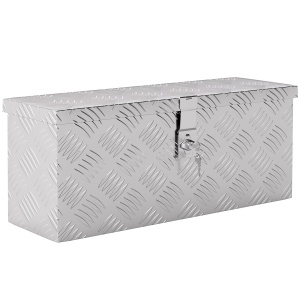Cutie de Scule de 2 kg cu Încuietoare cu Cheie și Geantă pentru Unelte, 50x15.5x20.5 cm, Argintiu - Img 1