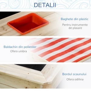 Cutie Nisip 118×118×118 cm – Loc Joaca Lemn cu Acoperis Reglabil, 3–8 ani - Img 6