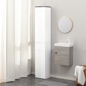 Dulap Baie 180 cm – Alb, Cu Sertar & Rafturi Reglabile - Img 2
