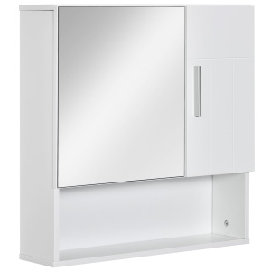 dulap baie, 2 usi, oglinda inclusa, 54x15.2x55.3 cm, alb