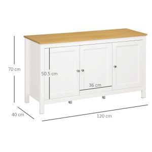 Dulap cu 2 Compartimente și 2 Rafturi Reglabile la 3 Înălțimi, 120x40x70 cm, Alb și Culoare Lemn - Img 3