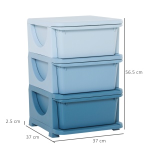 dulap cu 3 sertare, din plastic, 37x37x56.5 - Img 3