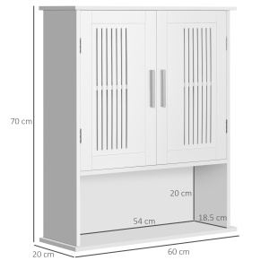 Dulap de baie suspendat dimensiuni reduse cu dulap si raft, 60x20x70cm – alb - Img 3