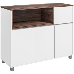 Dulap de Bucatarie Bufet Modern din Lemn cu Dulapuri Sertar Compartiment Deschis Dulap Multifunctional pentru Bucatarie si Sufragerie depozitare laterala toaleta acasa birou hol prosop manere dus colt baza inalta vopsit rezistent la apa - Img 1