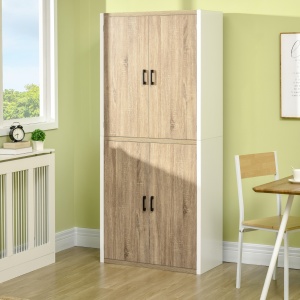 Dulap de Depozitare 4 Usi si 4 Rafturi Reglabile 80x40x182 cm – Crem/Alb - Img 2
