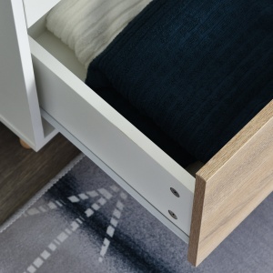 Dulap Elegant 2 Sertare & Raft pentru Haine – Alb - Img 8