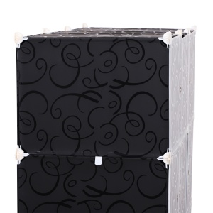 Dulap Modular 12 Cuburi DIY – Alb & Negru 111×47×145 cm - Img 6