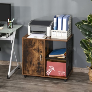 Dulap Multiuz pentru Imprimanta, cu Rotite, Stil nordic, Casa si Birou - Img 2