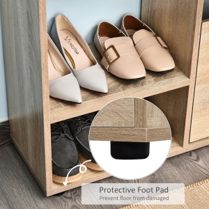 Dulap Pantofi Design Modern 20 Perechi pentru Hol in Lemn 101,5 x 25,5 x 98 cm - Img 7