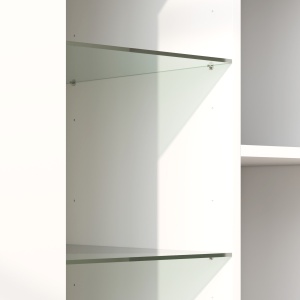 Dulap pentru Sufragerie cu Lumini LED, 3 Rafturi Deschise și un Dulăpior cu 2 Niveluri, 75x40,1x83 cm, Alb - Img 9