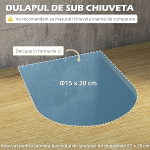 Dulap Sub Chiuveta – Cu Picior, Usi Duble & Raft Alb - Img 4